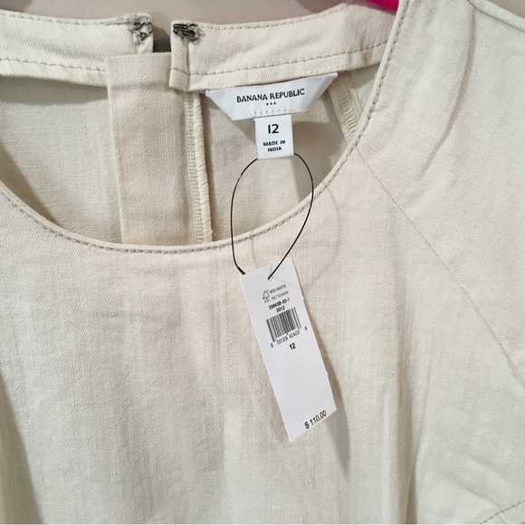 Banana Republic Women's 12 Contoured Denim Mini Dress Ivory NWT 596458 Y2K 90s - Picture 3 of 8